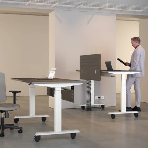 Progress Plus - Electric Height Adjustable Rectangular Desk on Castors