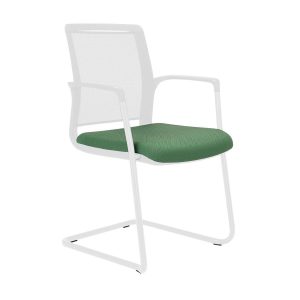 Infinity Mesh Meeting Chair on White Cantilever Frame