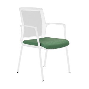 Infinity Mesh Meeting Chair on White 4 Legged Frame