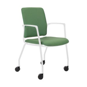Infinity Meeting Chair - White 4 Legged Frame on Castors