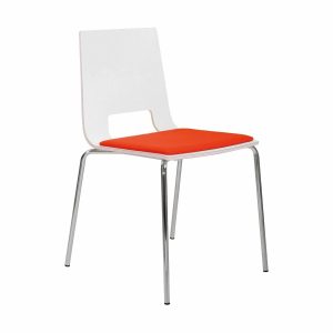 Multiply 4 Legged Wooden Shell Chair with Seat Pad & Open Back