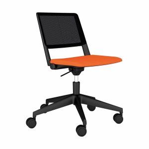 Salto Plastic Shell Chair with Mesh Back & Upholstered Seat