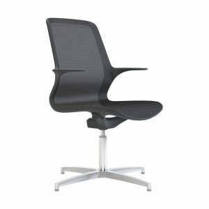 Tempo - Black Mesh Black Shell Chair - 4 Star Base