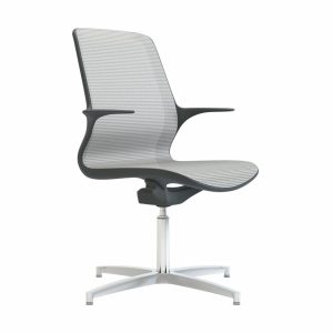 Tempo White Mesh Black Shell Chair - 4 Star Base