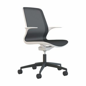 Tempo - Black Mesh White Shell Chair