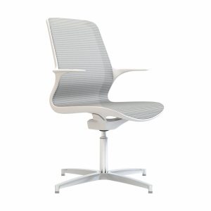 Tempo White Mesh White Shell Chair - 4 Star Base