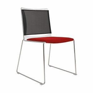 Vice Versa Sled Mesh Back Chair with Plastic Shell & Seat Pad