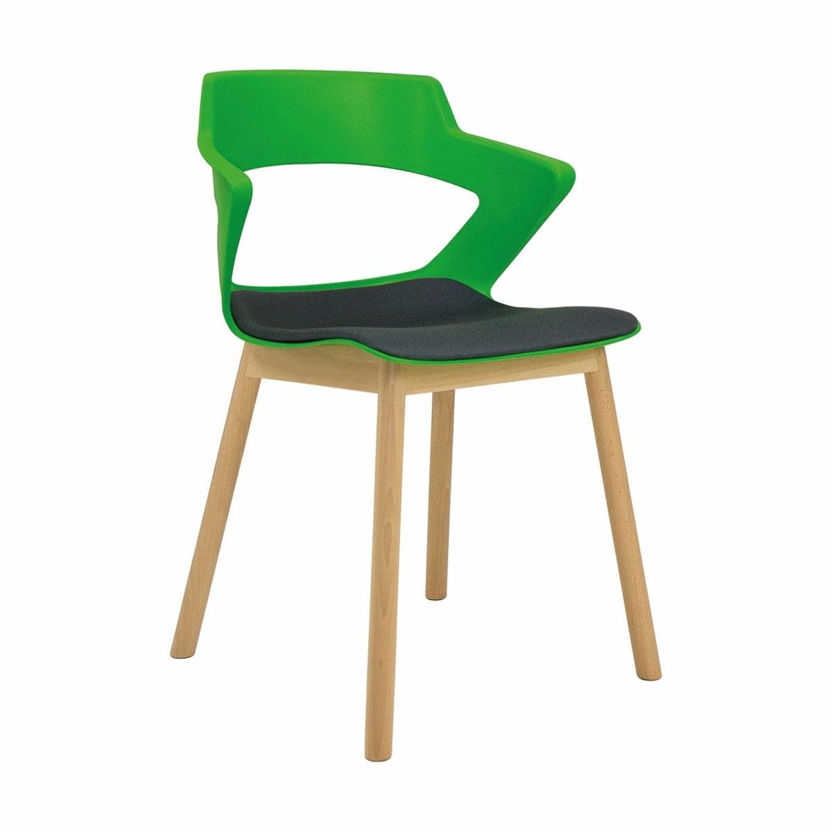 Zen Meeting Chair on 4 Legged Wooden Frame with Seat Pad - Image 2