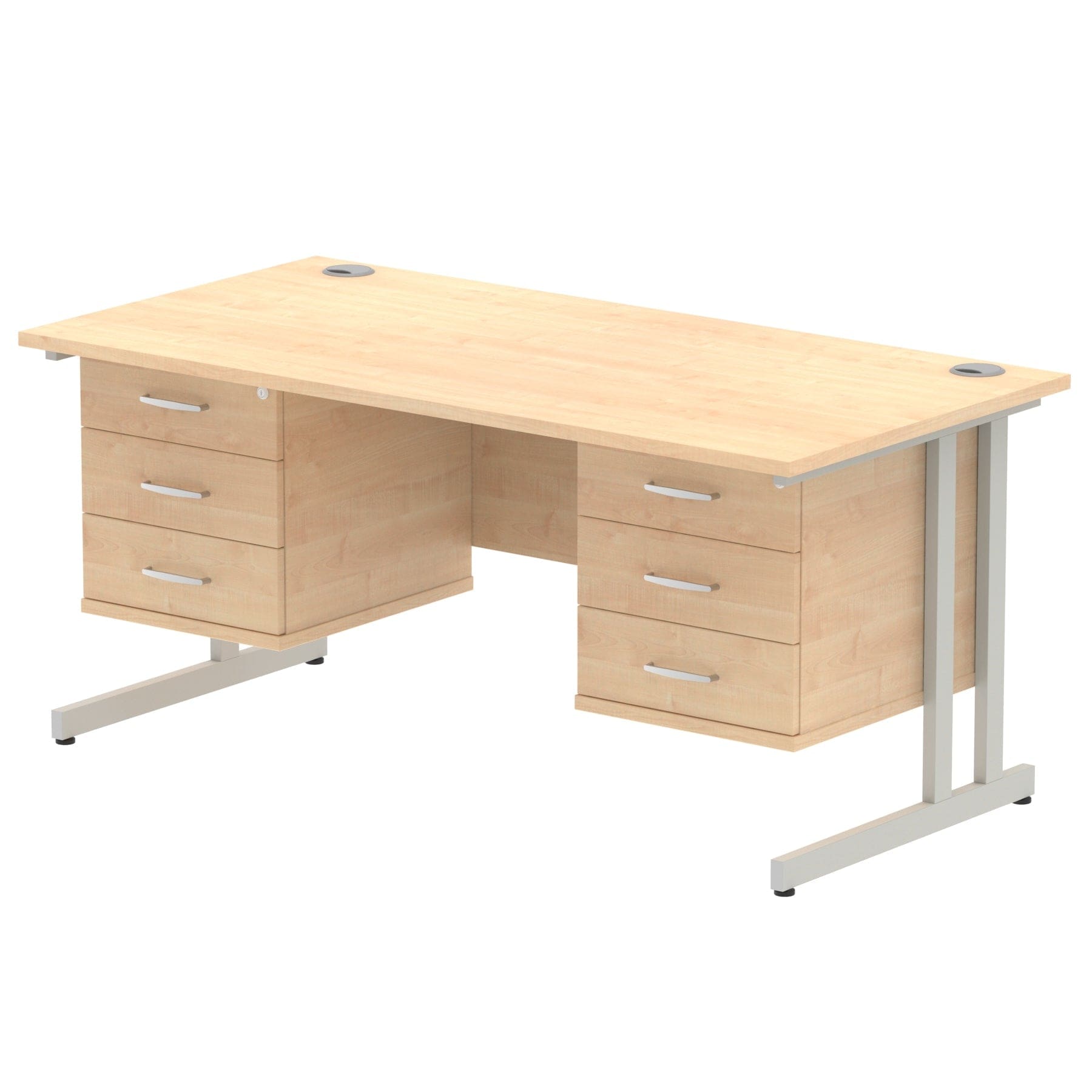 Impulse 1600mm Cantilever Straight Desk With Two Fixed Pedestal - Image 27