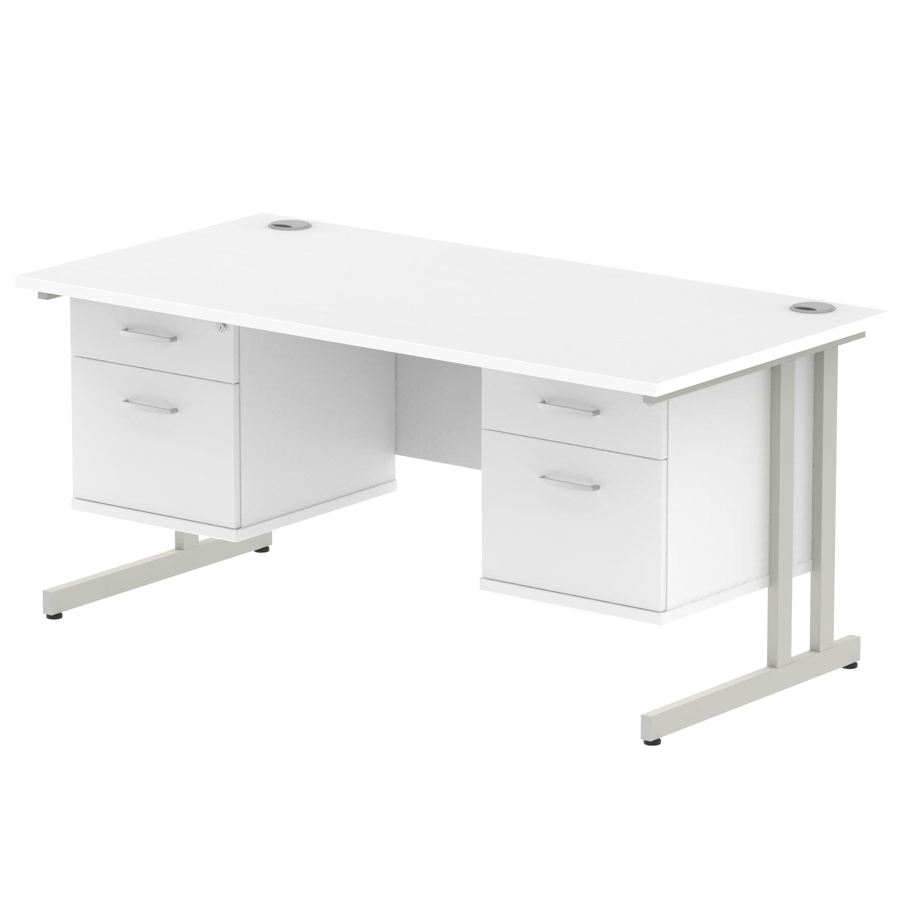 Impulse 1600mm Cantilever Straight Desk With Two Fixed Pedestal - Image 35