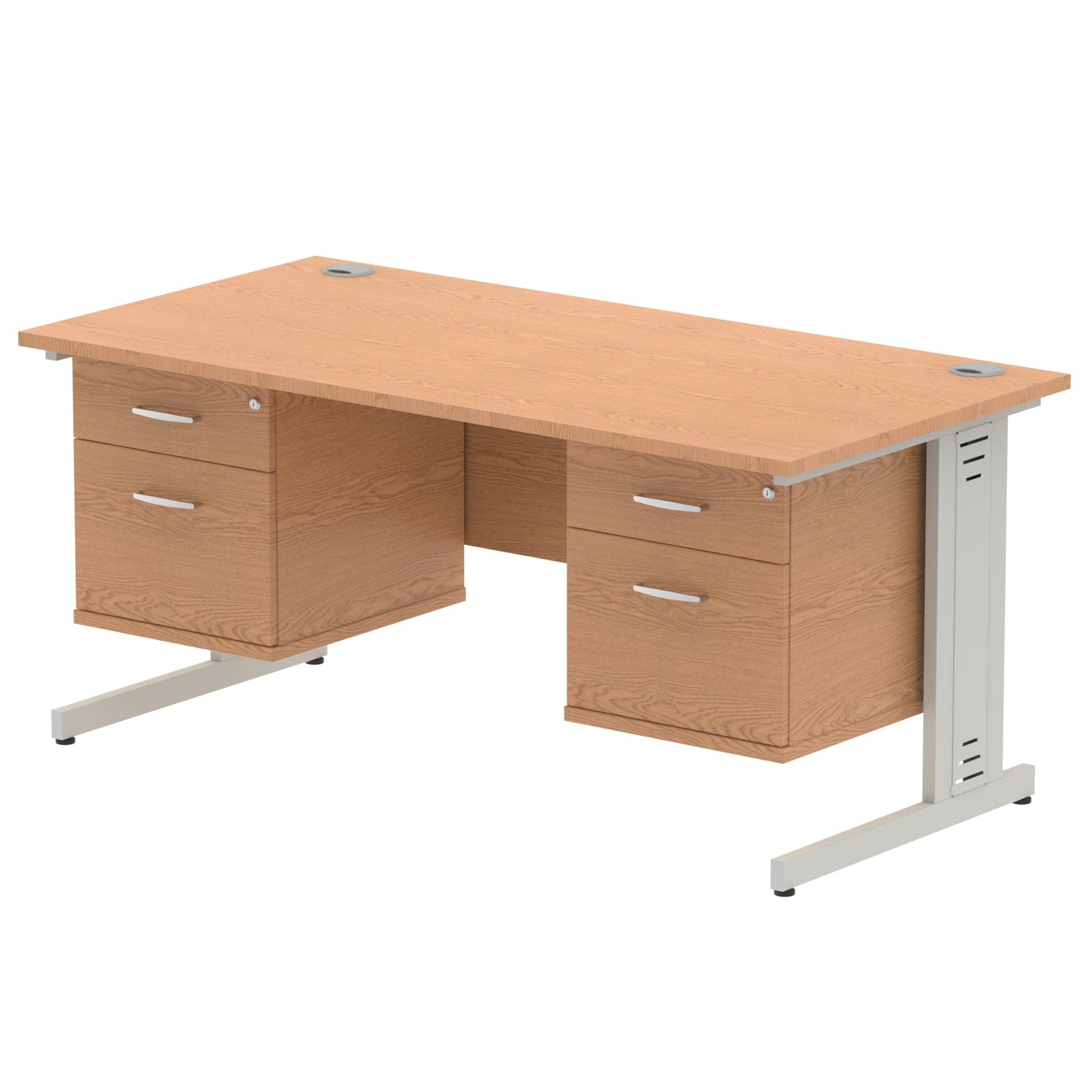 Impulse 1600mm Cable Managed Straight Desk With Two Fixed Pedestal - Image 20