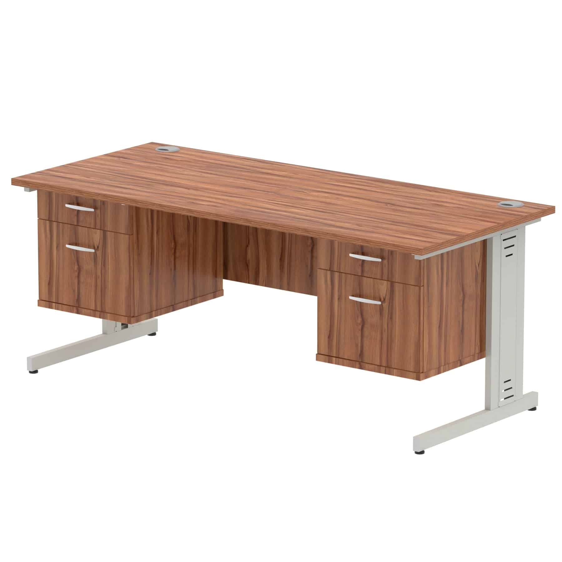 Impulse 1800mm Cable Managed Straight Desk With Two Fixed Pedestal - Image 27