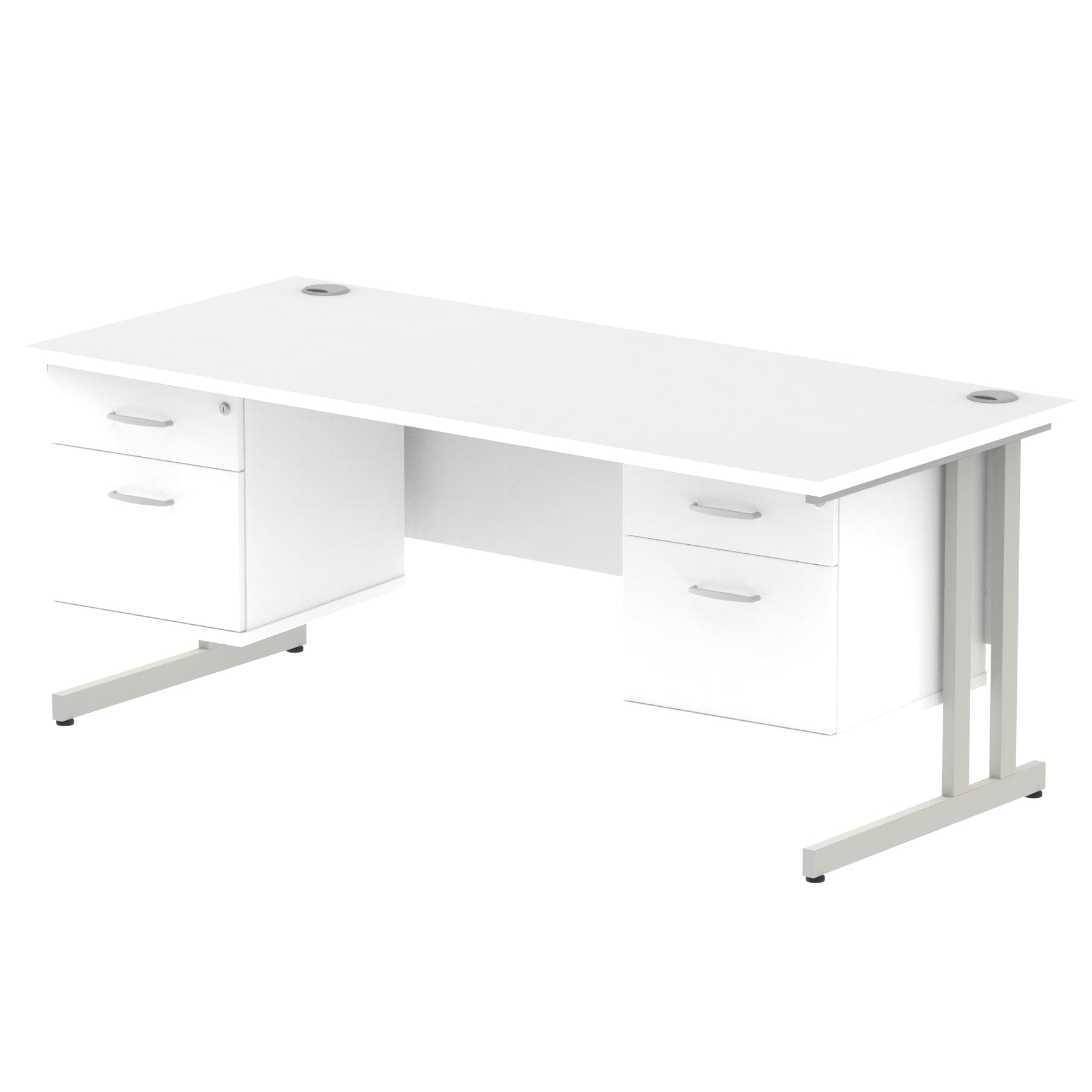 Impulse 1800mm Cantilever Straight Desk With Two Fixed Pedestal - Image 35