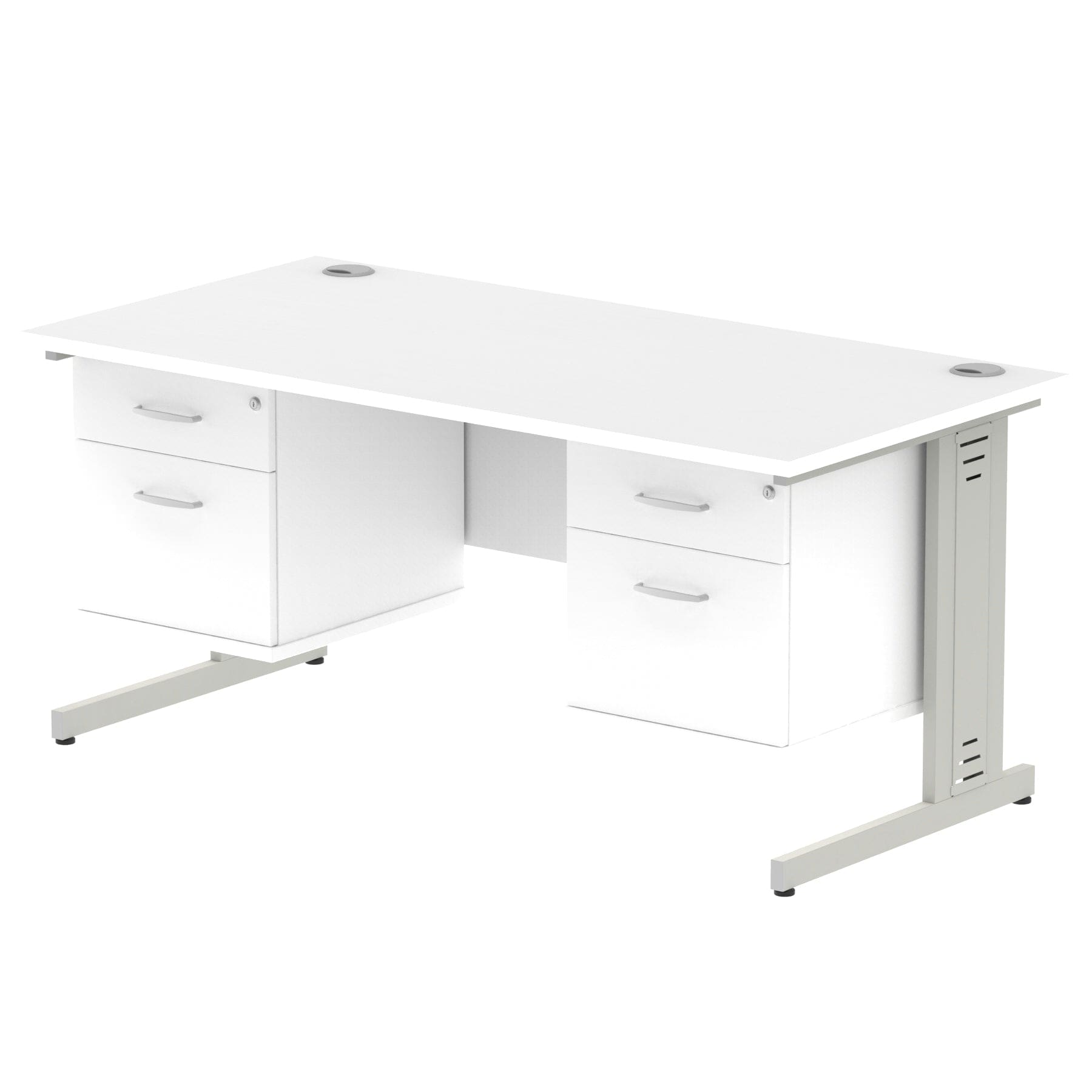 Impulse 1600mm Cable Managed Straight Desk With Two Fixed Pedestal - Image 32