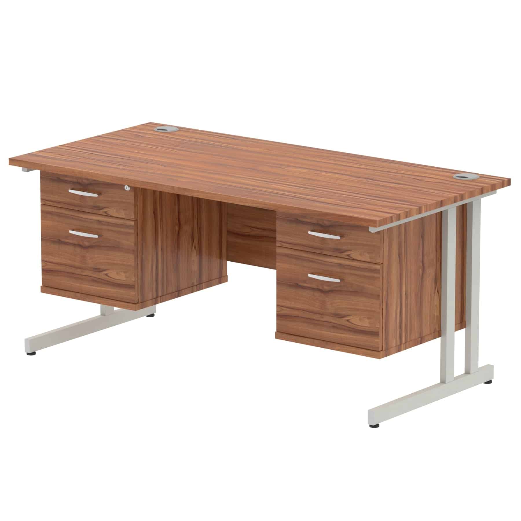 Impulse 1600mm Cantilever Straight Desk With Two Fixed Pedestal - Image 32