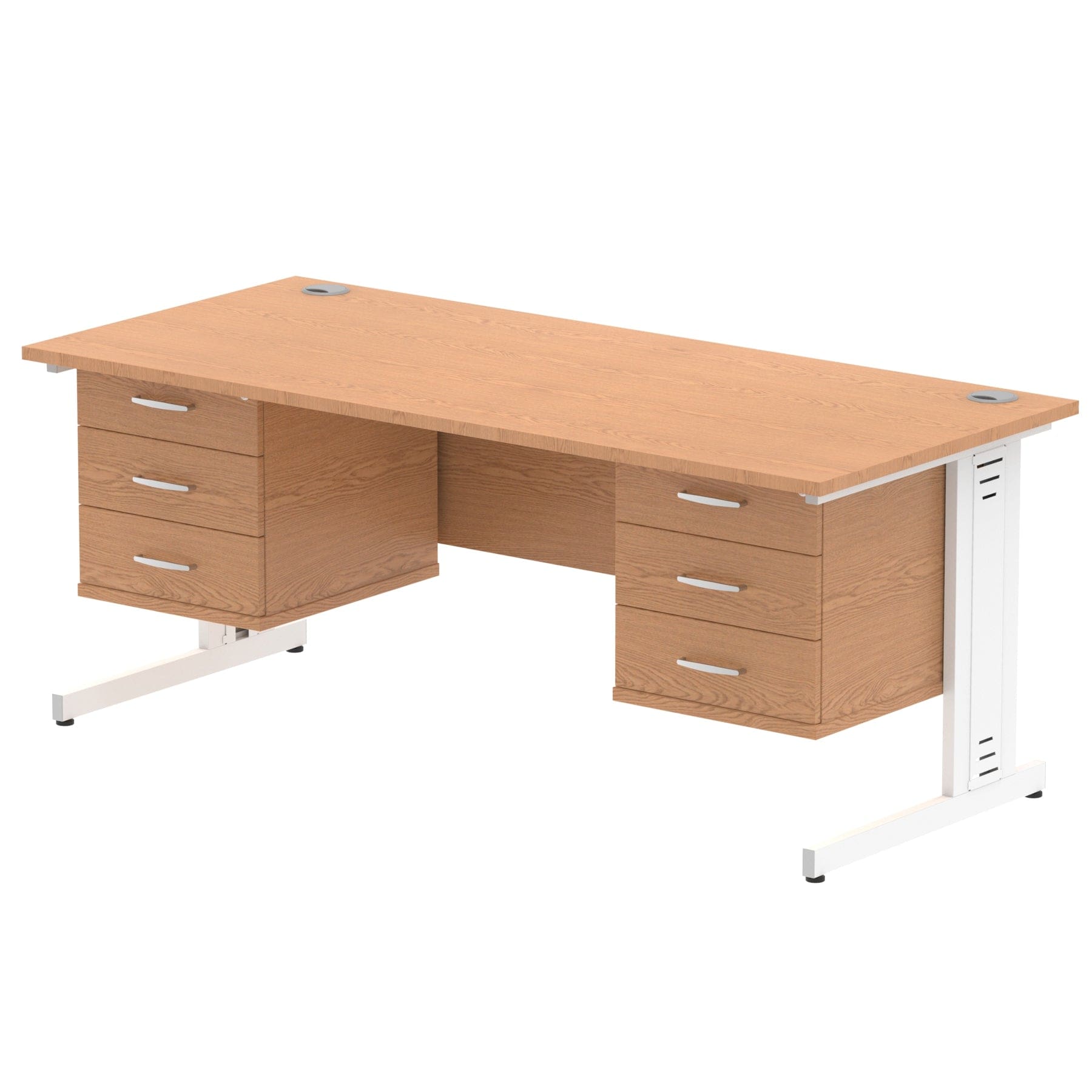Impulse 1800mm Cable Managed Straight Desk With Two Fixed Pedestal - Image 24