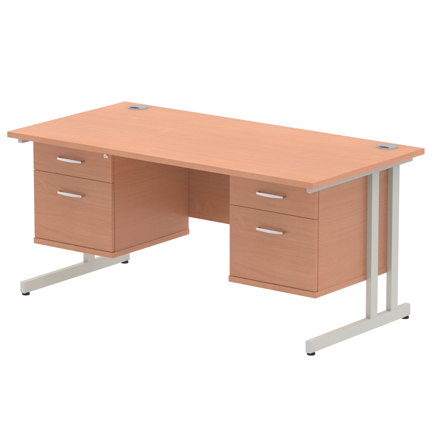 Impulse 1600mm Cantilever Straight Desk With Two Fixed Pedestal - Image 20
