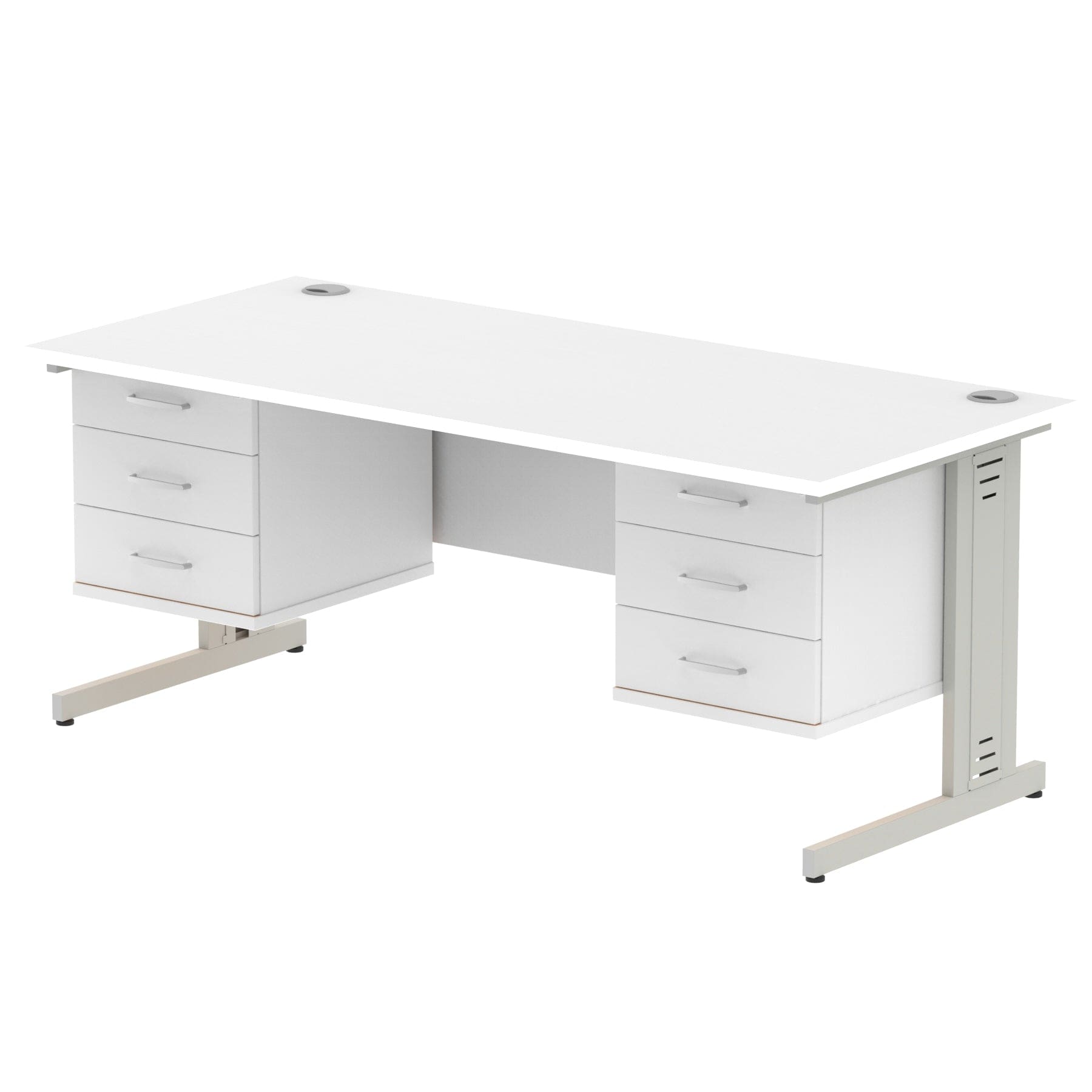 Impulse 1800mm Cable Managed Straight Desk With Two Fixed Pedestal - Image 34