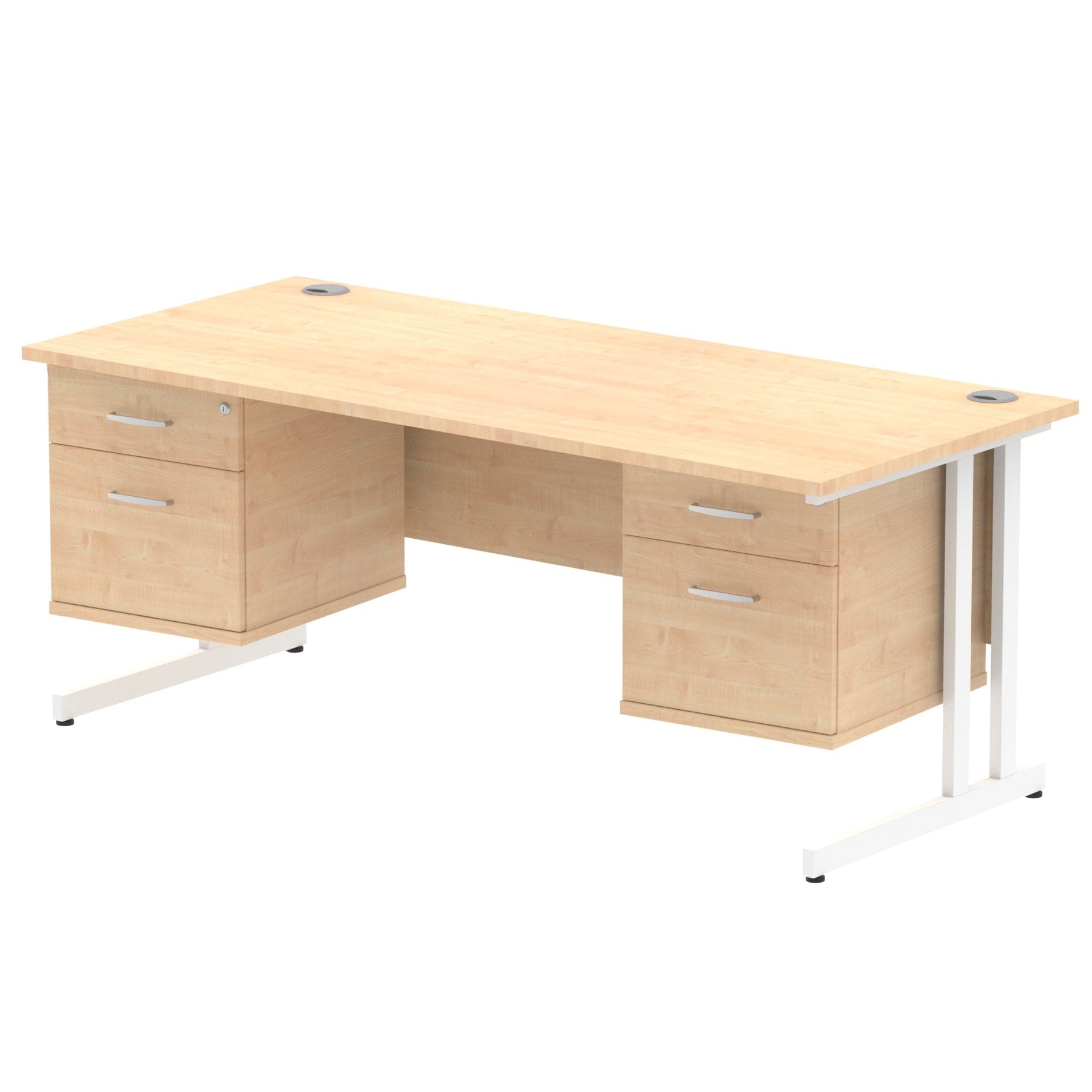 Impulse 1800mm Cantilever Straight Desk With Two Fixed Pedestal - Image 8