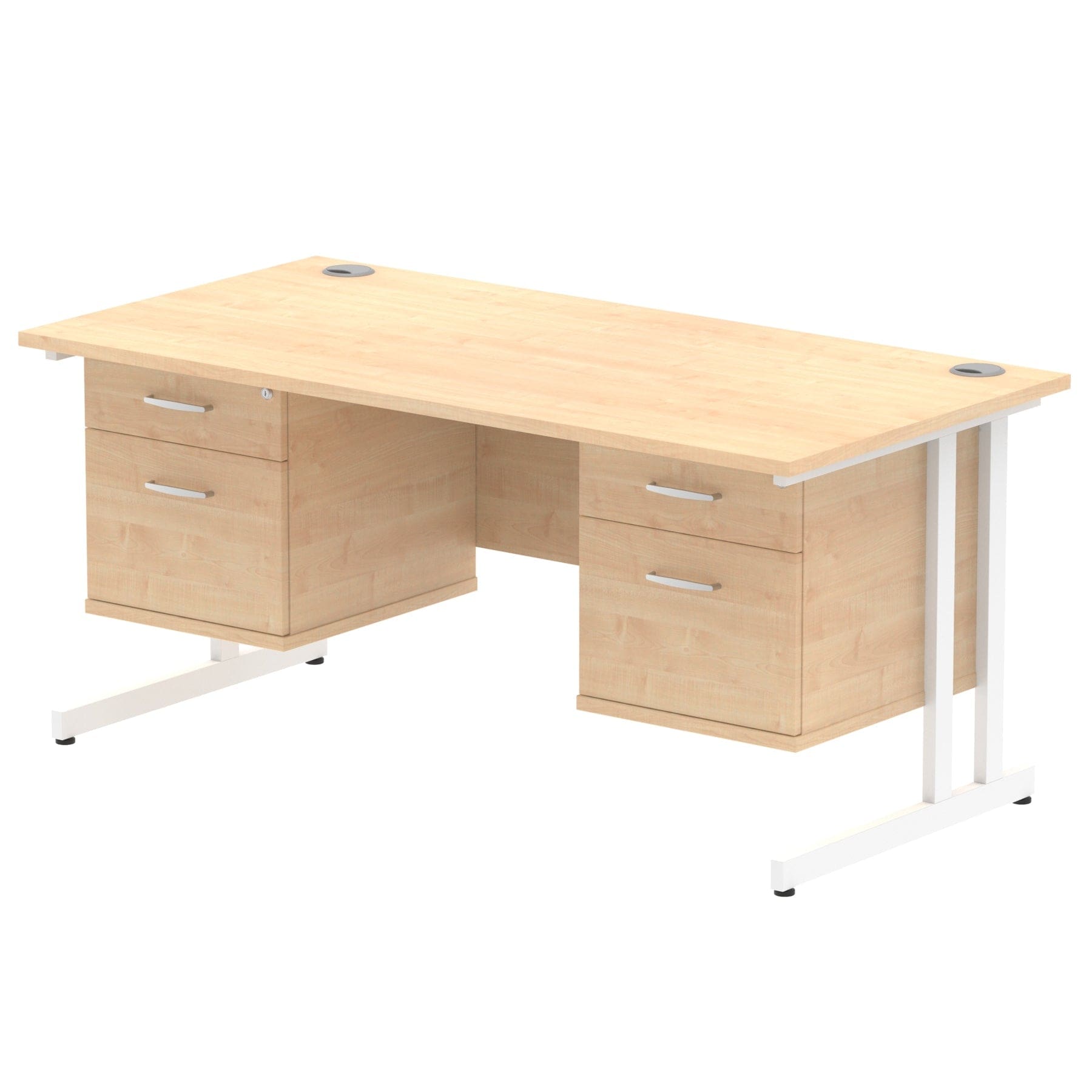 Impulse 1600mm Cantilever Straight Desk With Two Fixed Pedestal - Image 8