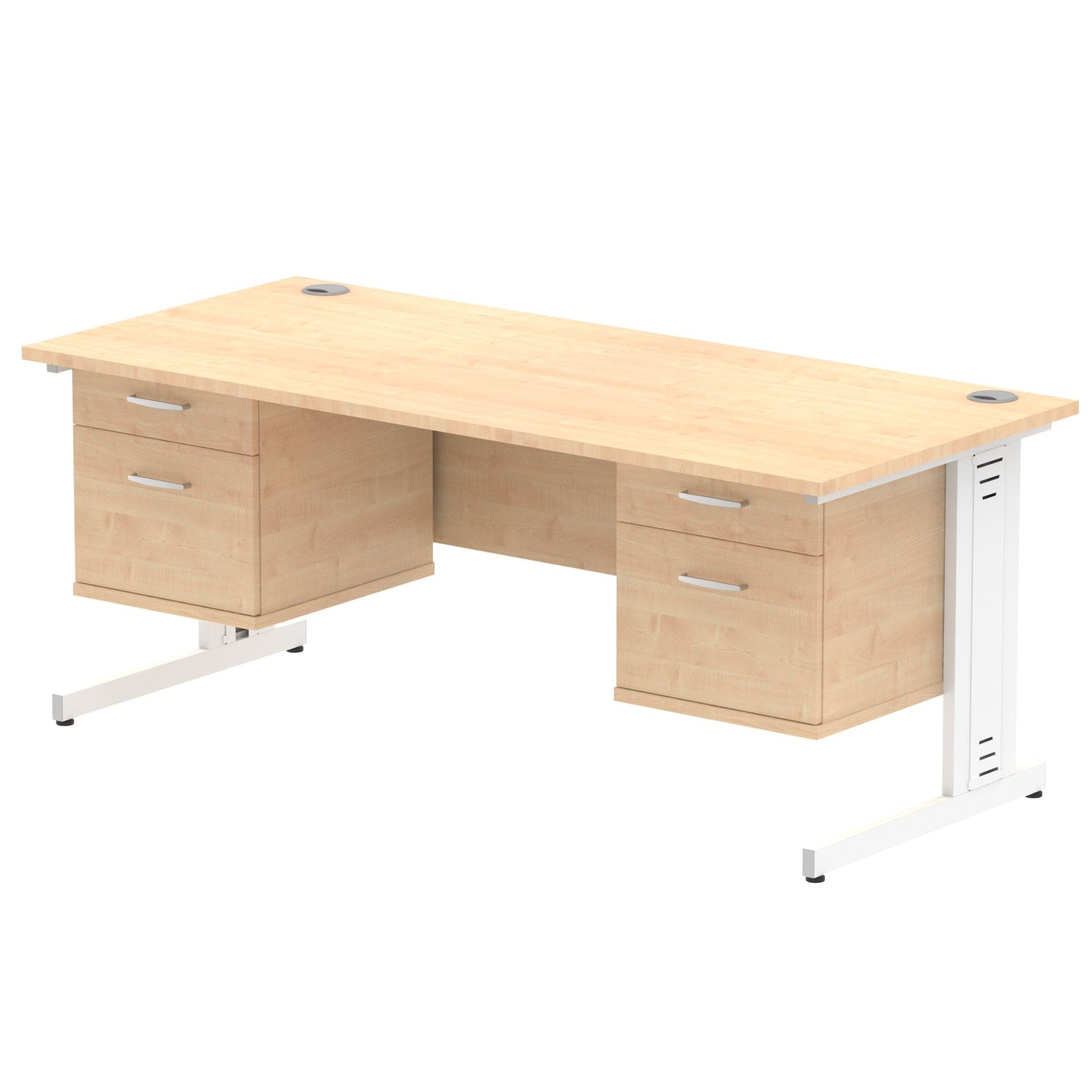 Impulse 1800mm Cable Managed Straight Desk With Two Fixed Pedestal - Image 16