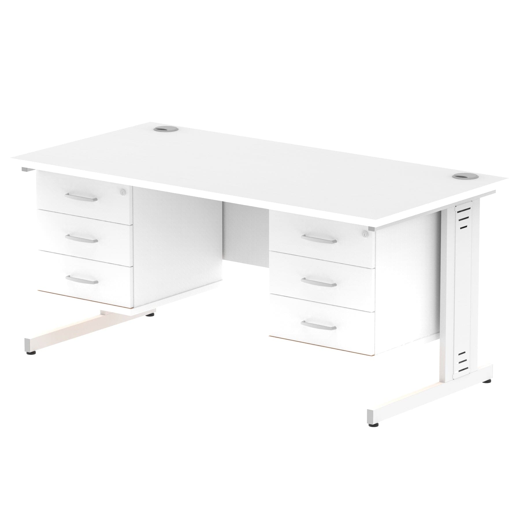 Impulse 1600mm Cable Managed Straight Desk With Two Fixed Pedestal - Image 36