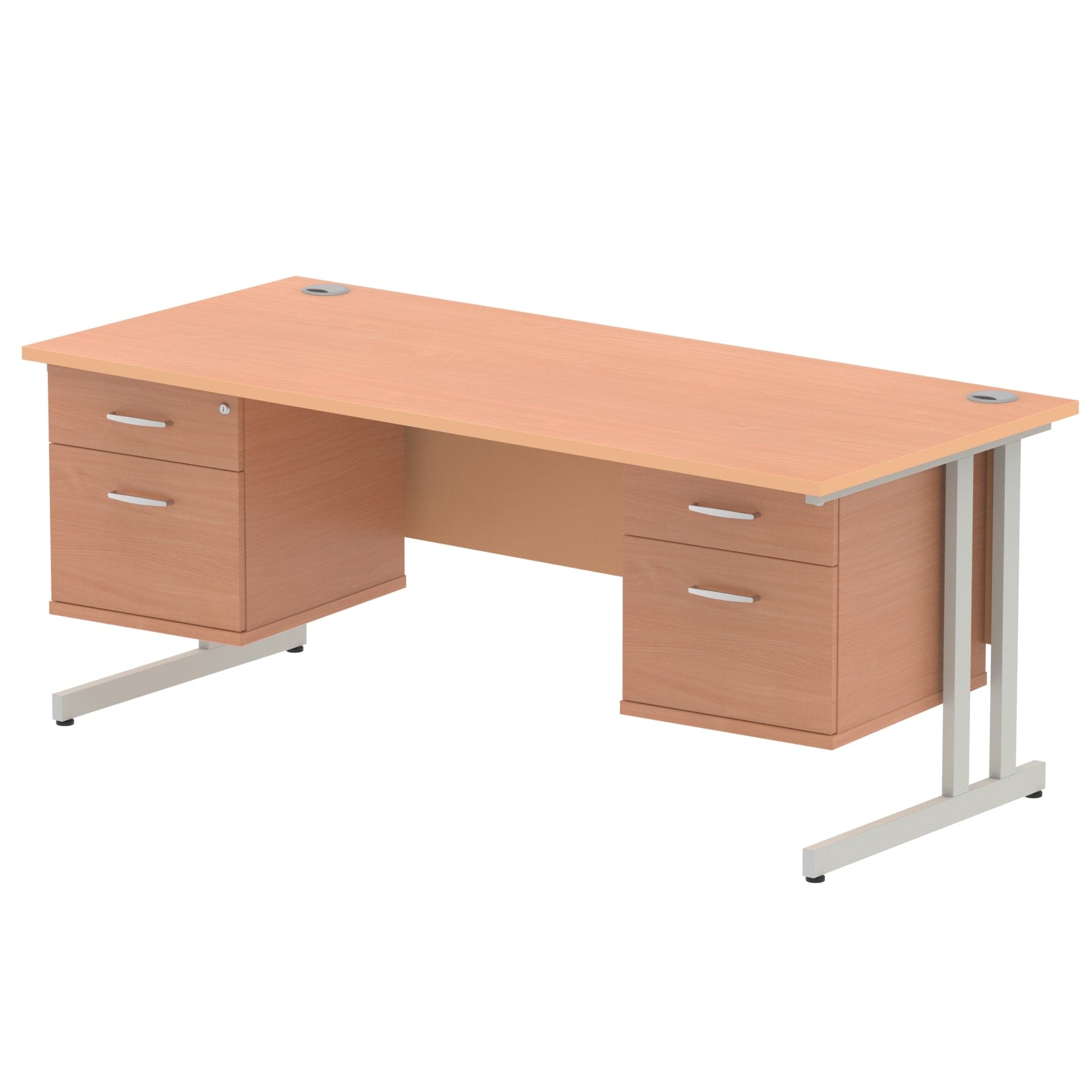 Impulse 1800mm Cantilever Straight Desk With Two Fixed Pedestal - Image 20