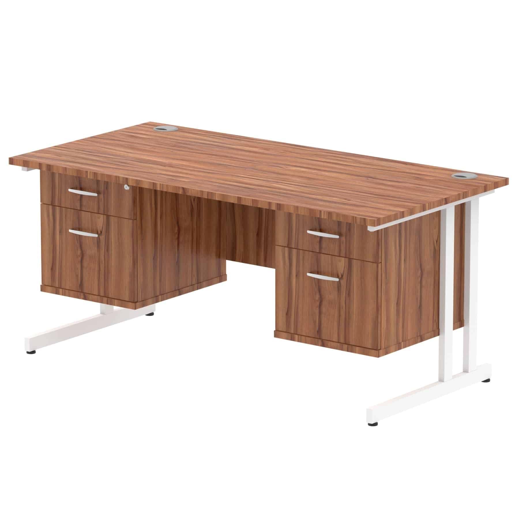 Impulse 1600mm Cantilever Straight Desk With Two Fixed Pedestal - Image 14