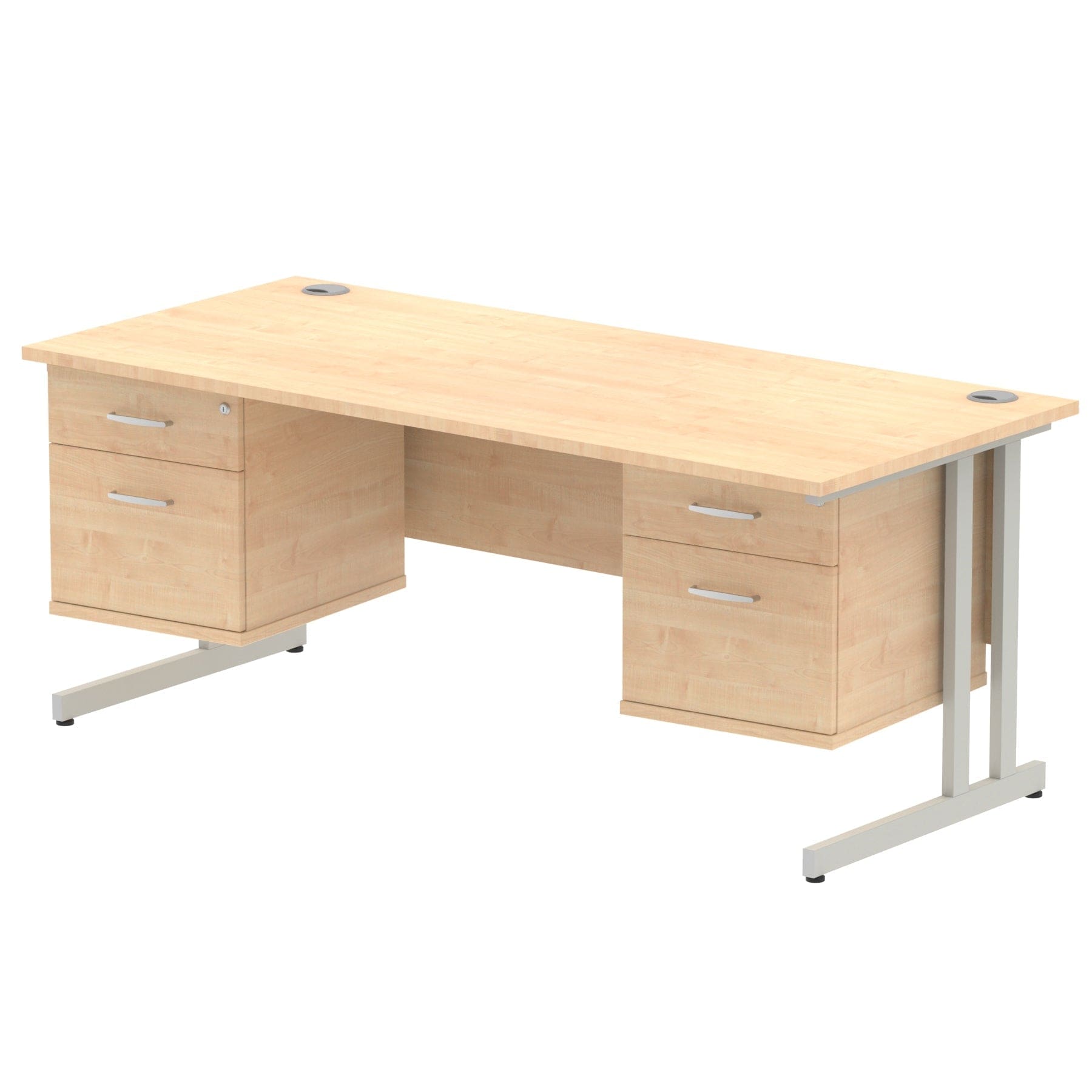Impulse 1800mm Cantilever Straight Desk With Two Fixed Pedestal - Image 26