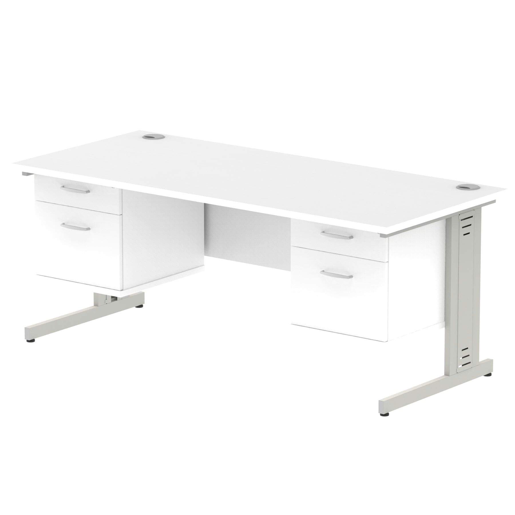Impulse 1800mm Cable Managed Straight Desk With Two Fixed Pedestal - Image 32