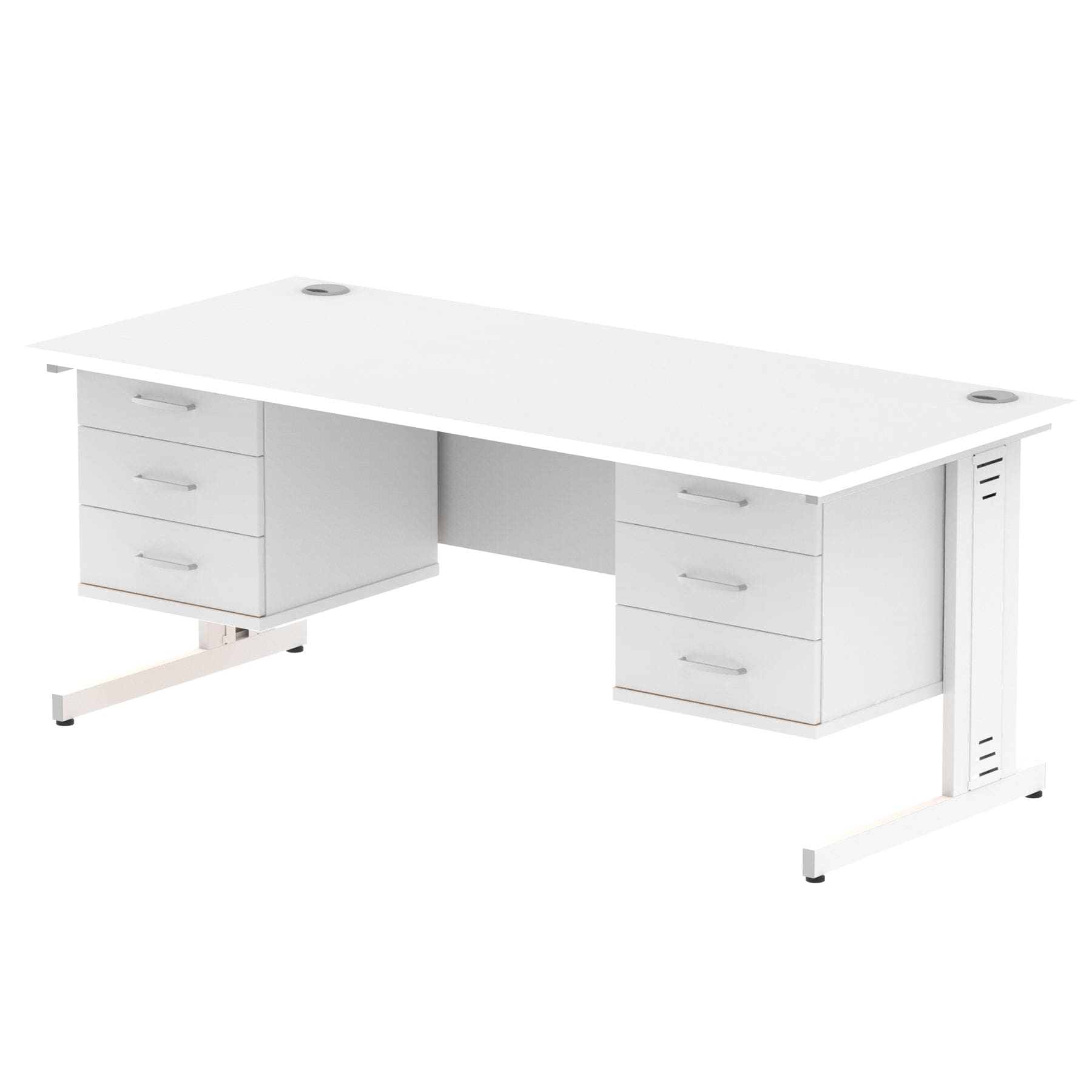 Impulse 1800mm Cable Managed Straight Desk With Two Fixed Pedestal - Image 35