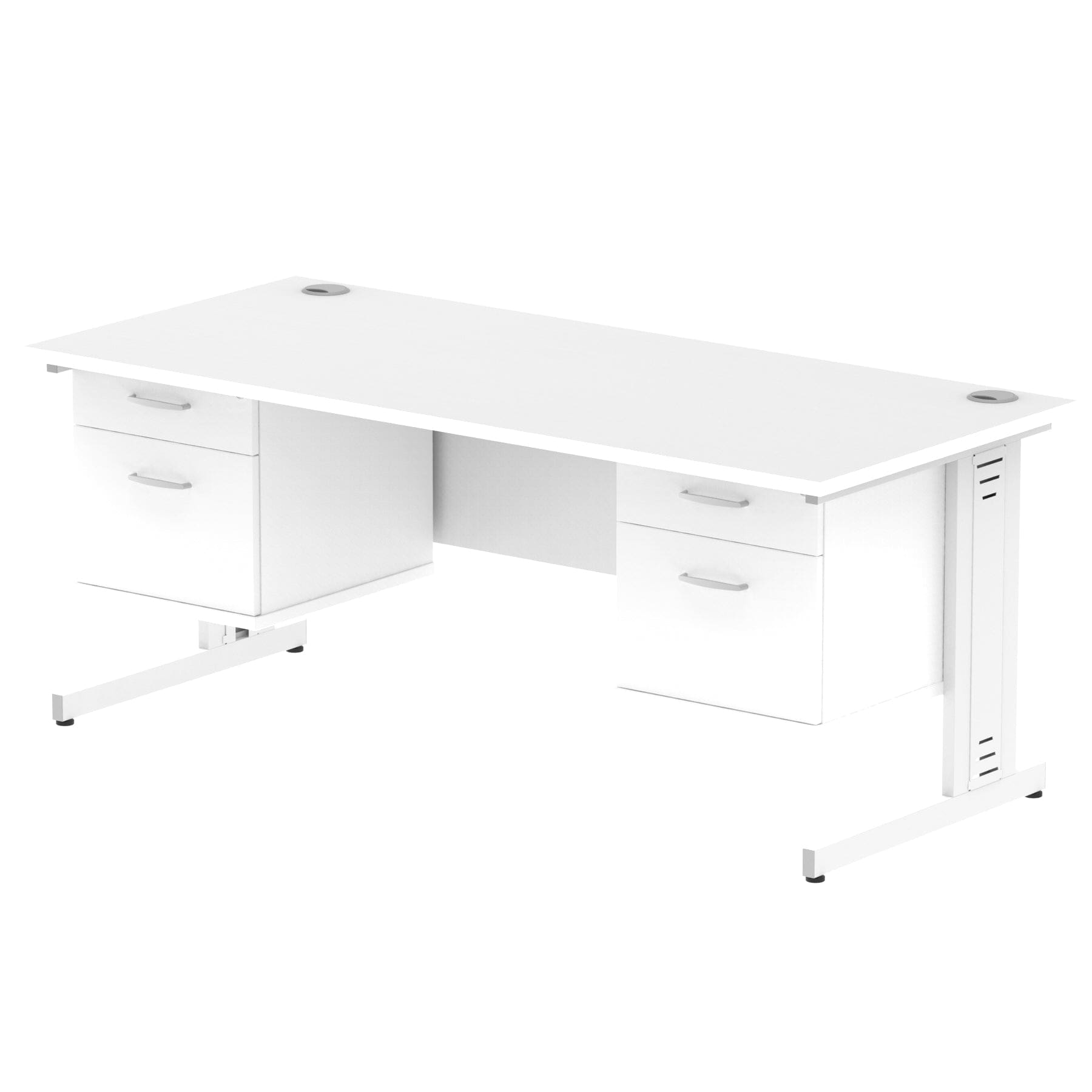 Impulse 1800mm Cable Managed Straight Desk With Two Fixed Pedestal - Image 33