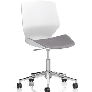Florence 5 Star Base White Frame Fabric Visitor Chair