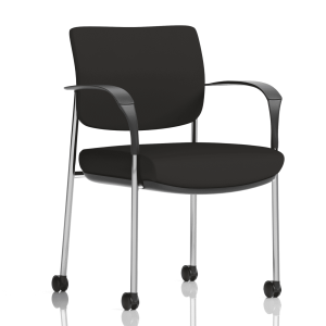 Brunswick Deluxe Medium Back Stacking Visitor Office Chair with Arms with Castors