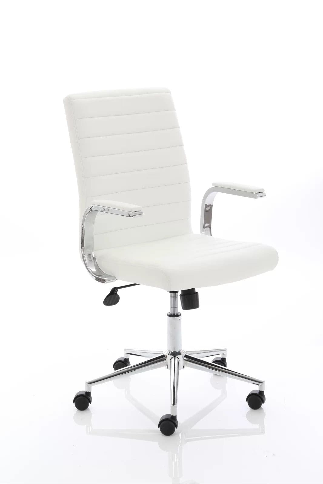Impulse 1600mm Cantilever Straight Desk With Mobile Pedestal and Ezra White Executive Chair - Image 26