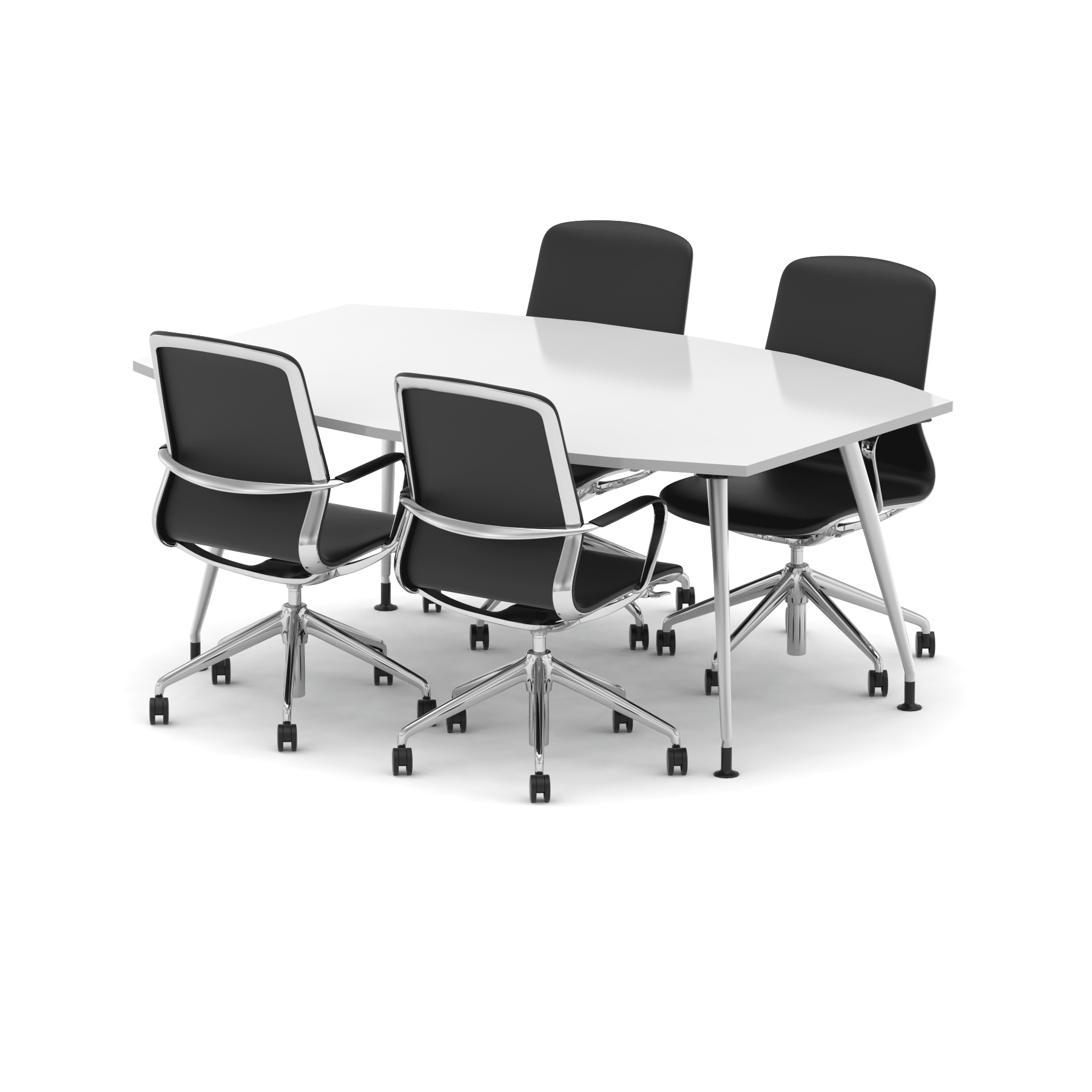 High Gloss 1800mm Writable Boardroom Table With Set Of Executive Chairs - Image 5
