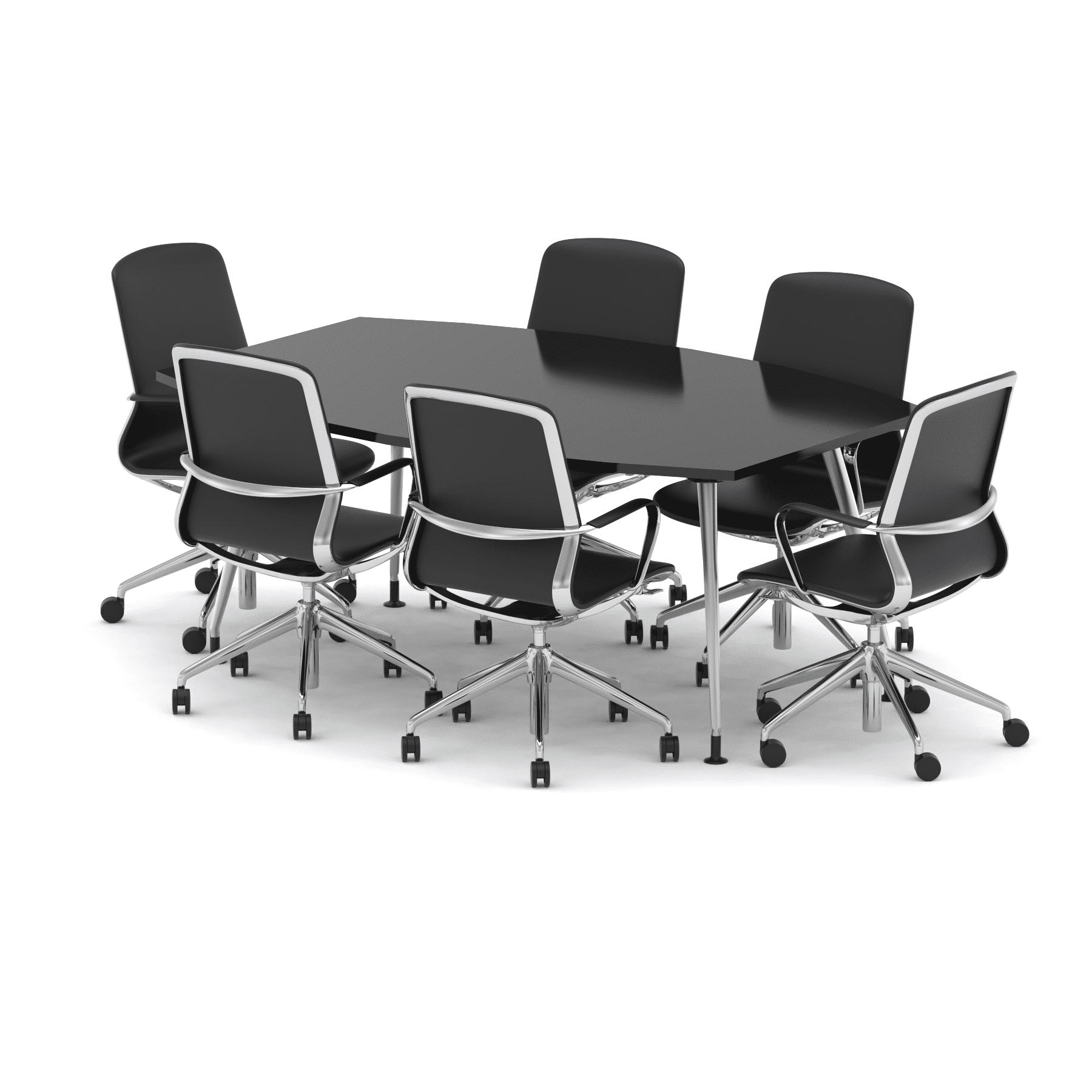 High Gloss 1800mm Writable Boardroom Table With Set Of Executive Chairs - Image 3