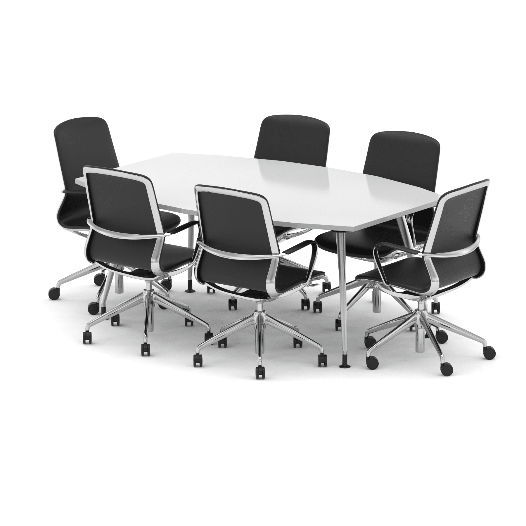 High Gloss 1800mm Writable Boardroom Table With Set Of Executive Chairs - Image 7