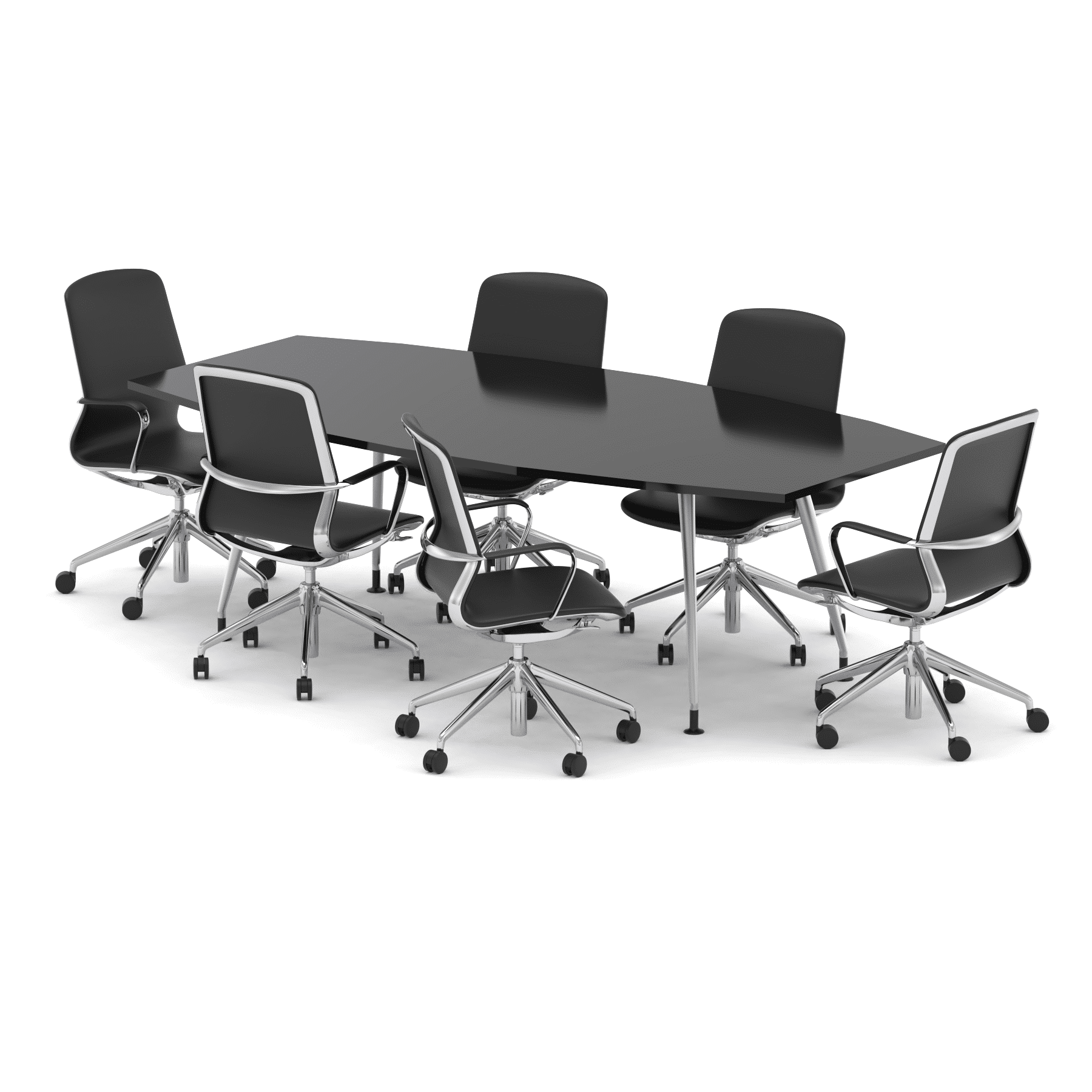 High Gloss 2400mm Writable Boardroom Table With Set Of Executive Chairs - Image 3