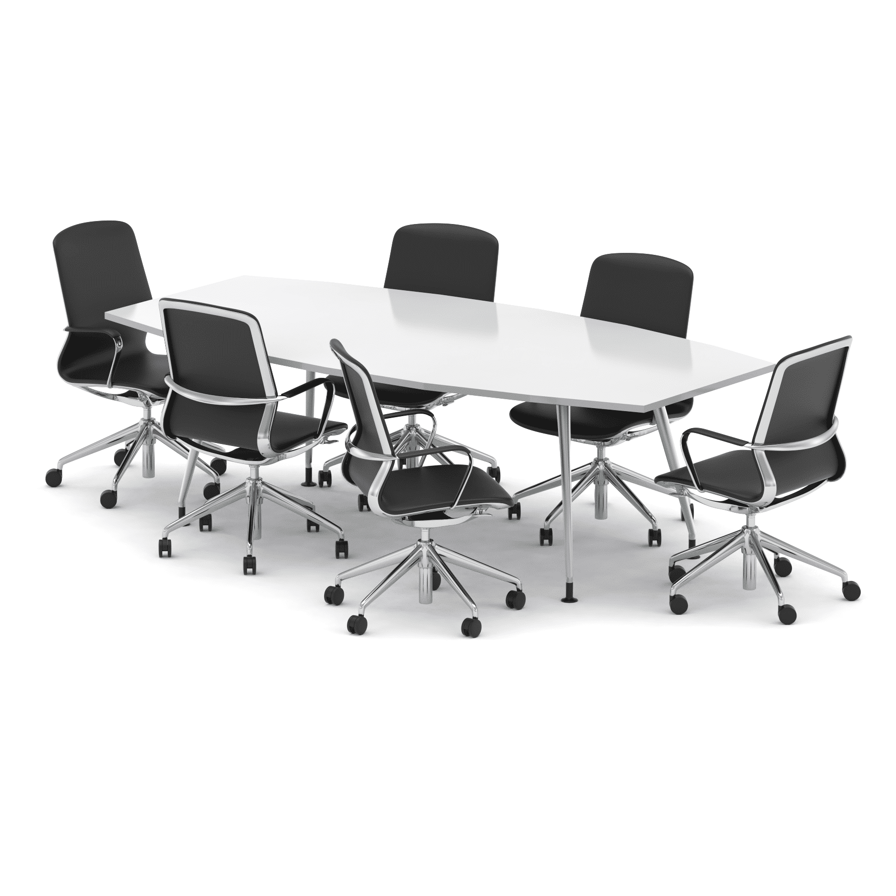 High Gloss 2400mm Writable Boardroom Table With Set Of Executive Chairs - Image 7