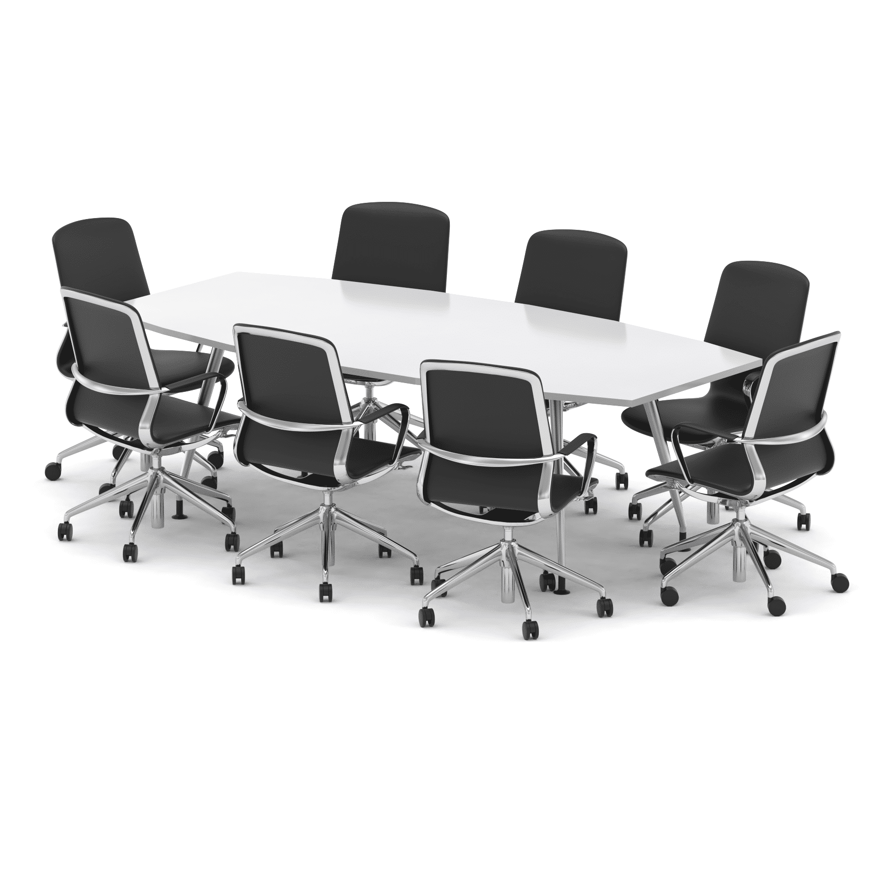High Gloss 2400mm Writable Boardroom Table With Set Of Executive Chairs - Image 5