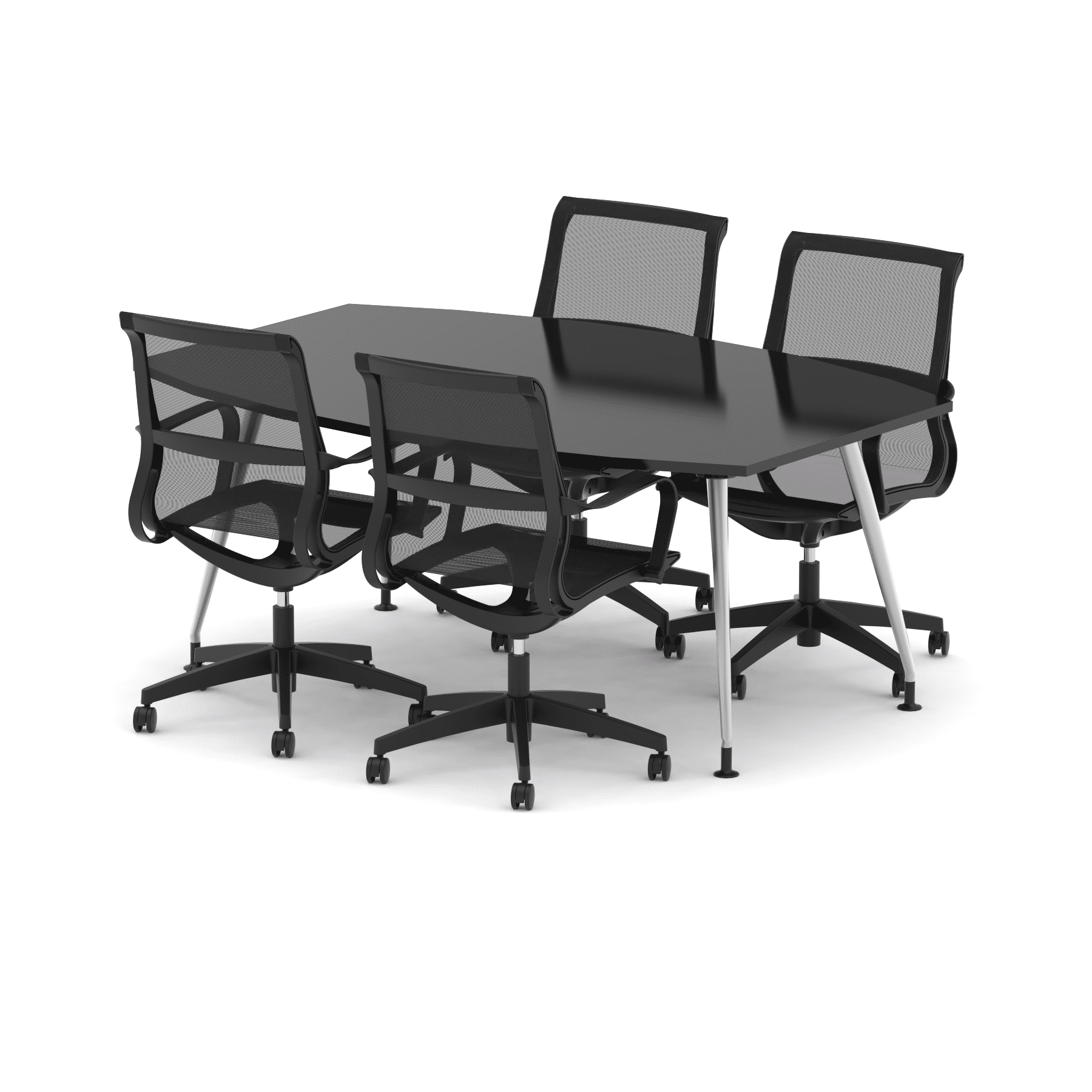 High Gloss 1800mm Writable Boardroom Table With Set Of Executive Chairs - Image 2