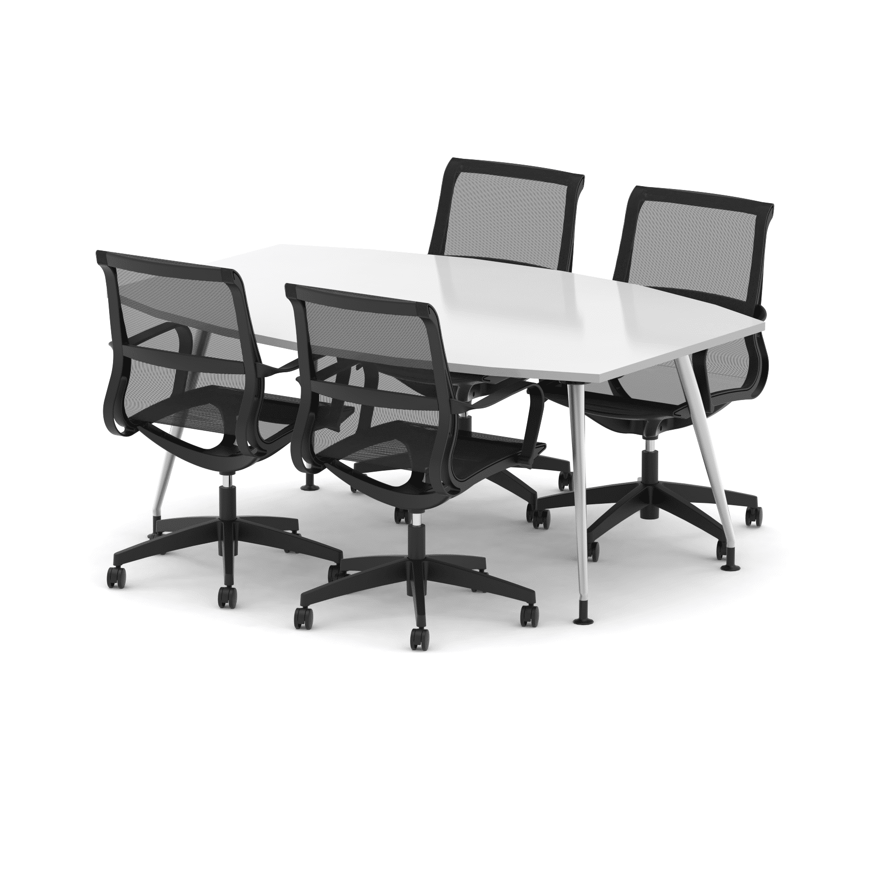 High Gloss 1800mm Writable Boardroom Table With Set Of Executive Chairs - Image 6