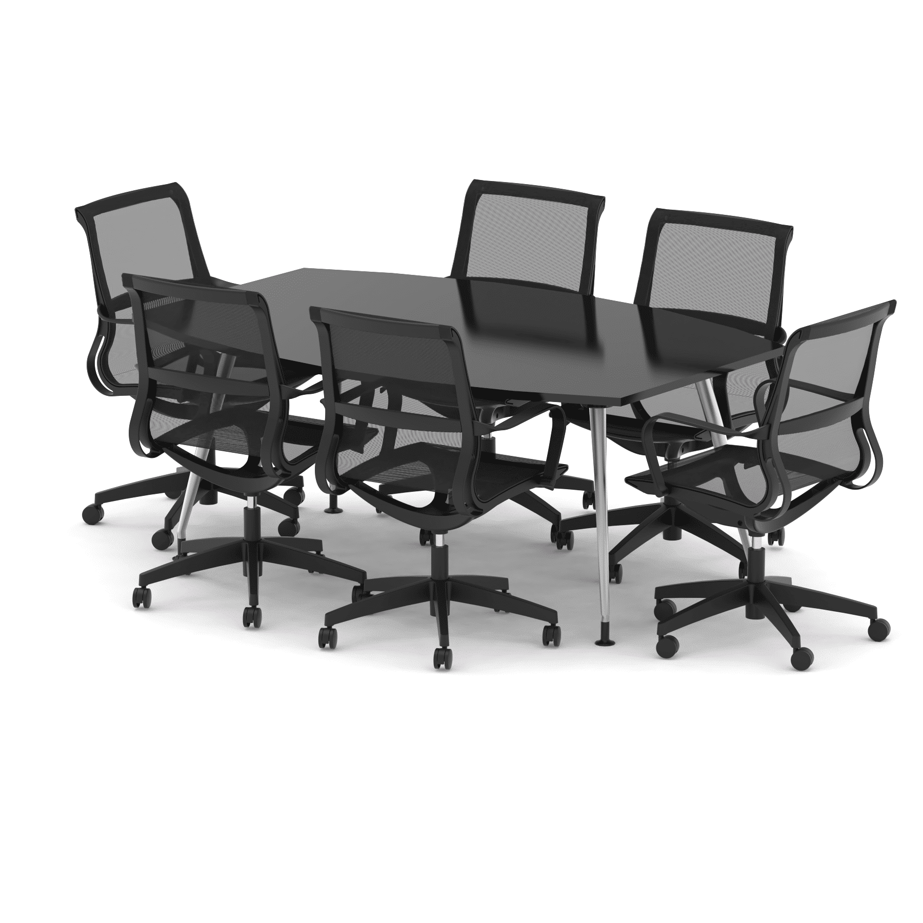 High Gloss 1800mm Writable Boardroom Table With Set Of Executive Chairs - Image 4