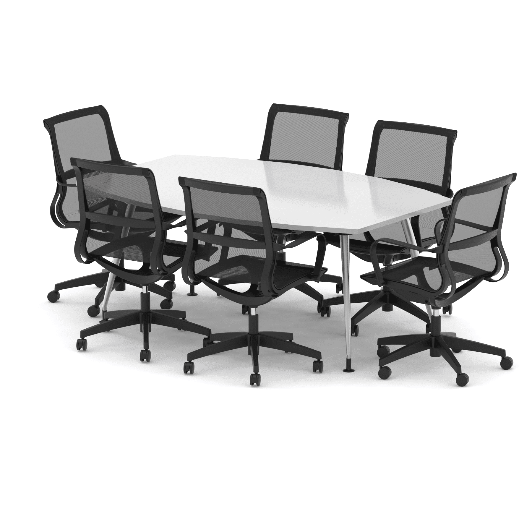 High Gloss 1800mm Writable Boardroom Table With Set Of Executive Chairs - Image 8
