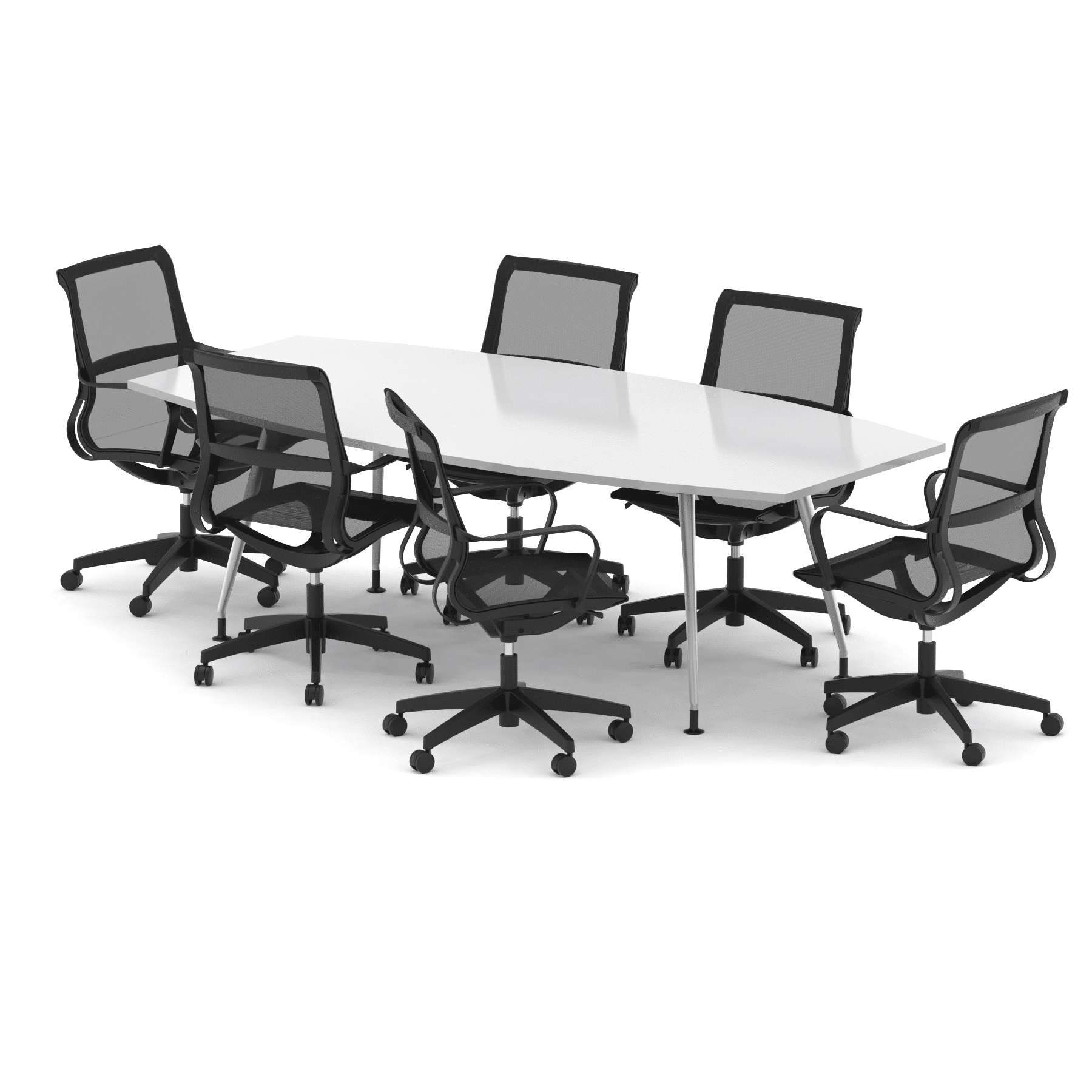 High Gloss 2400mm Writable Boardroom Table With Set Of Executive Chairs - Image 8
