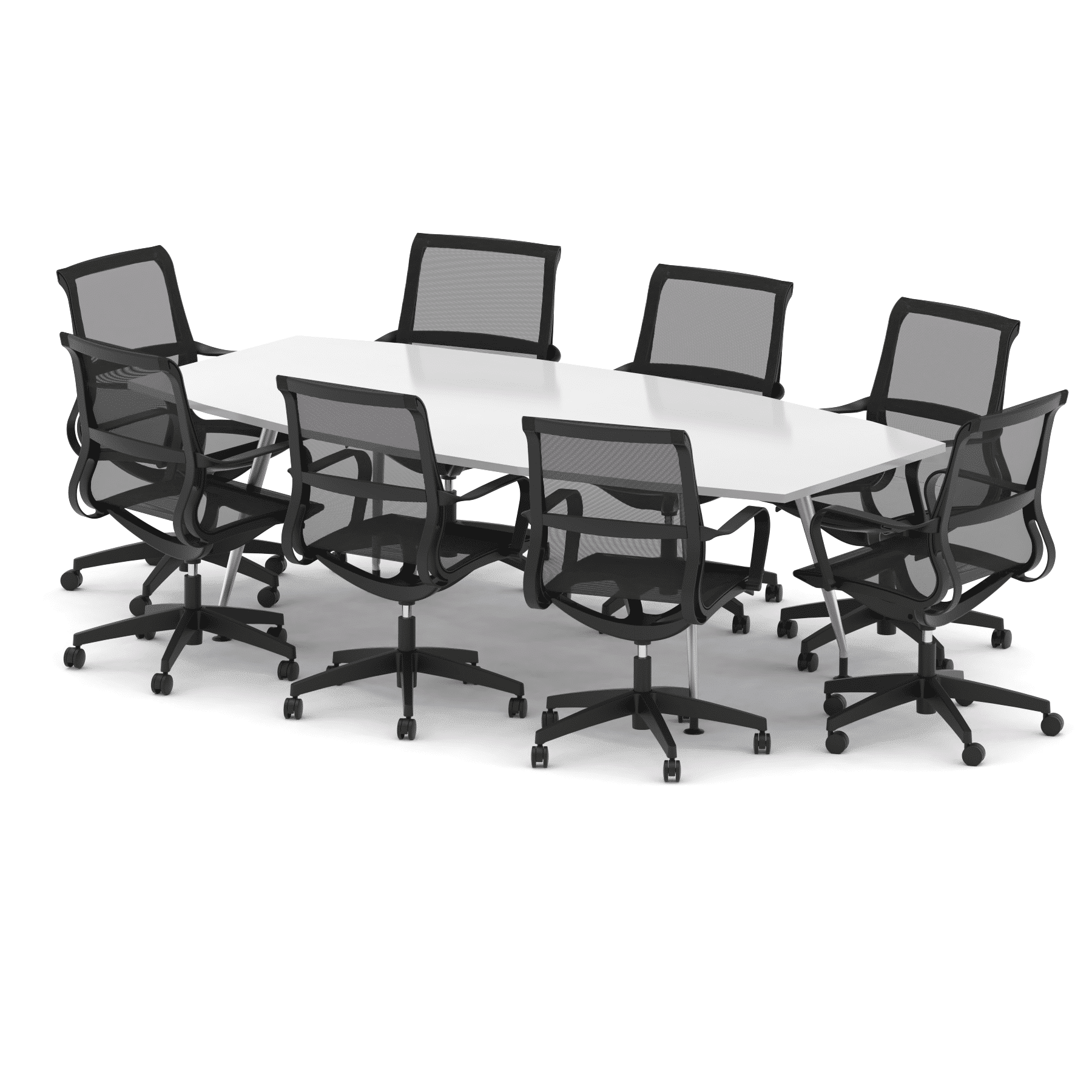High Gloss 2400mm Writable Boardroom Table With Set Of Executive Chairs - Image 6