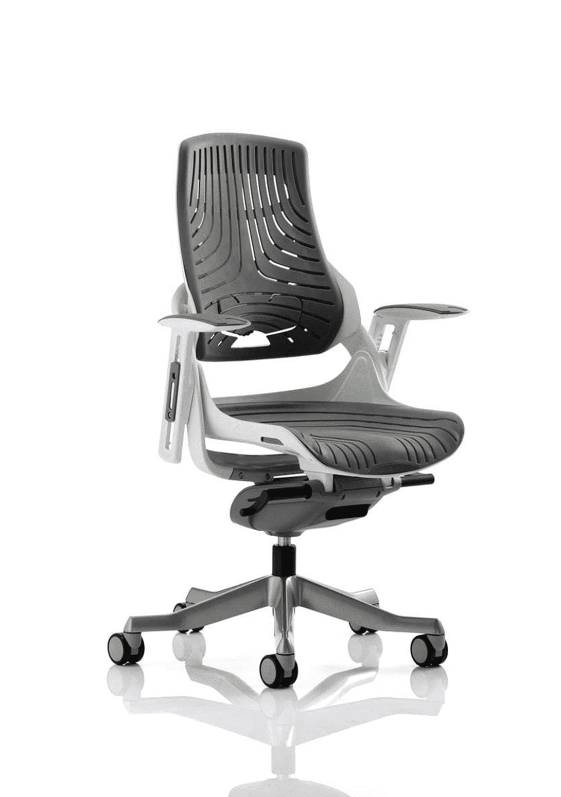 Zure High Back White Shell Executive Office Chair with Arms - Image 21