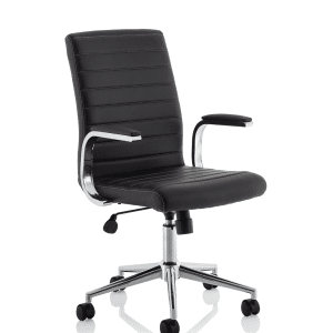Ezra Medium Back Leather Executive Office Chair with Arms
