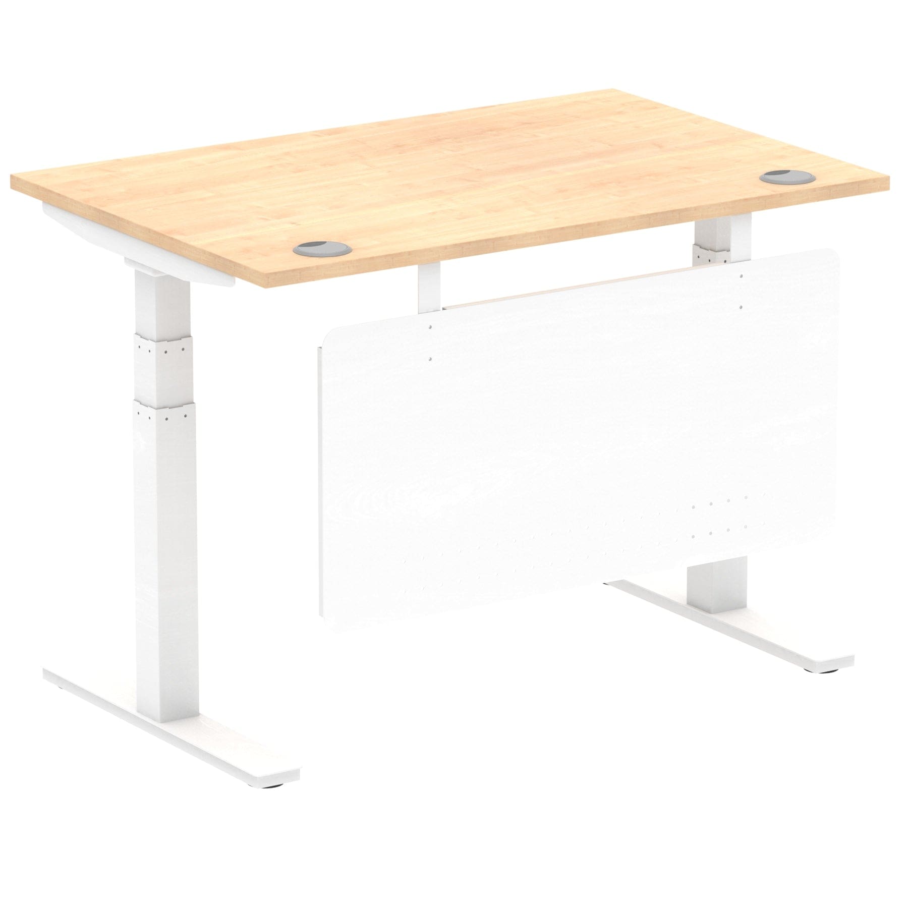 Air Height Adjustable Desk without Cable Ports with Steel Modesty Panel - Image 35